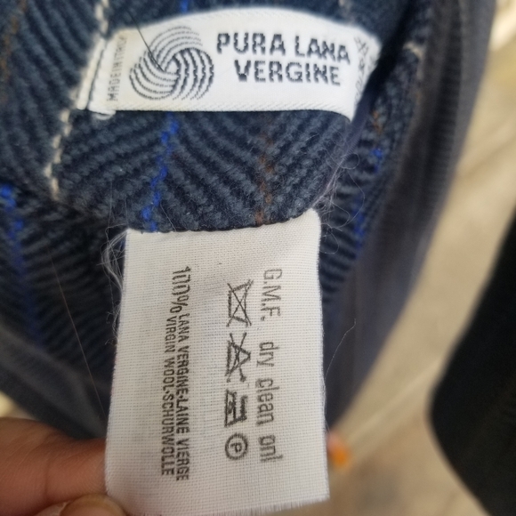 Vintage Missoni Donna Blue Pinstripe Double Breasted Wool Coat - Picture 7 of 9